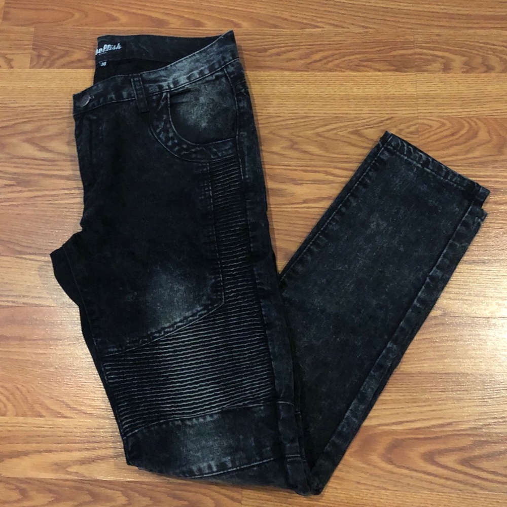 Embellish Acid Wash Biker Denim Size 30